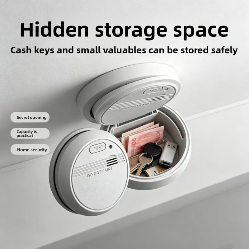 Home Security Key - Realistic Simulated Smoke Detector Hidden Safe