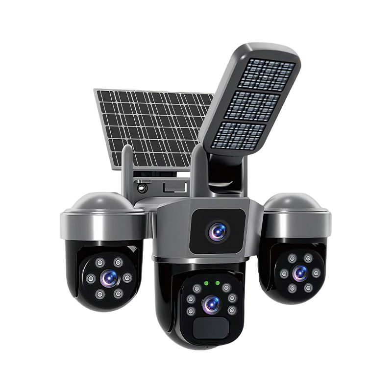 6MP V380 APP Solar Power Tripl - Home Security Flood Lights review and price