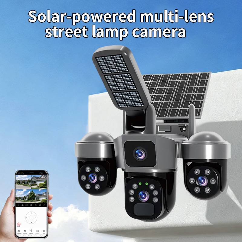 6MP V380 APP Solar Power Tripl - Home Security Flood Lights review and price