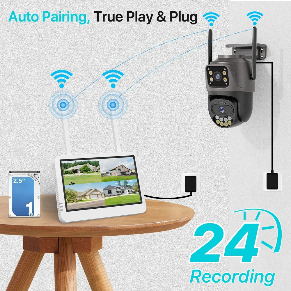 7 Inch 8CH 5MP WiFi NVR Securi - Home Security Systems With Cameras review and price