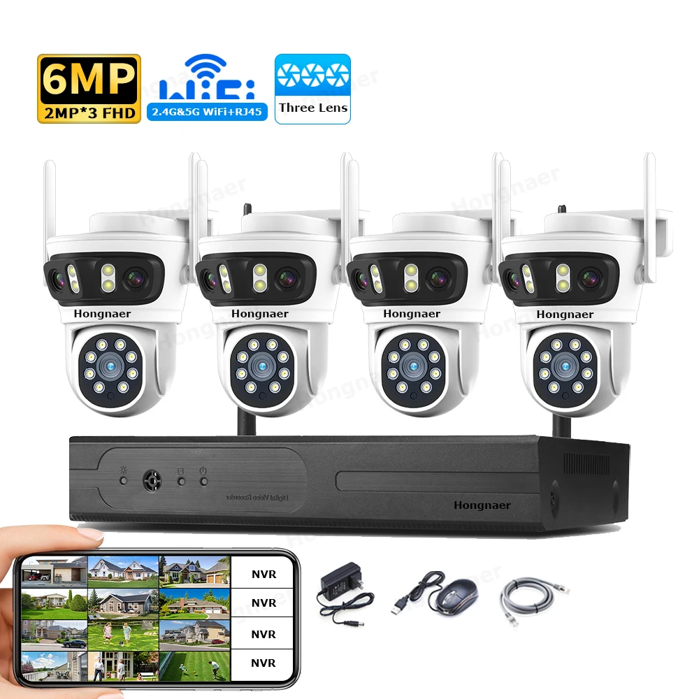 2026 Hongnaer 6MP 4CH 3 Lens 2 - Home Security Systems With Cameras review and price