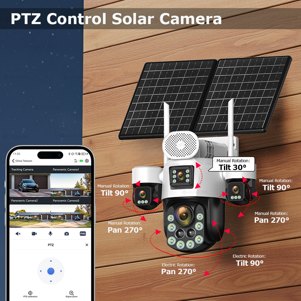 4 Lens Outdoor 360° Surveillan - Home Security Camera Installation review and price