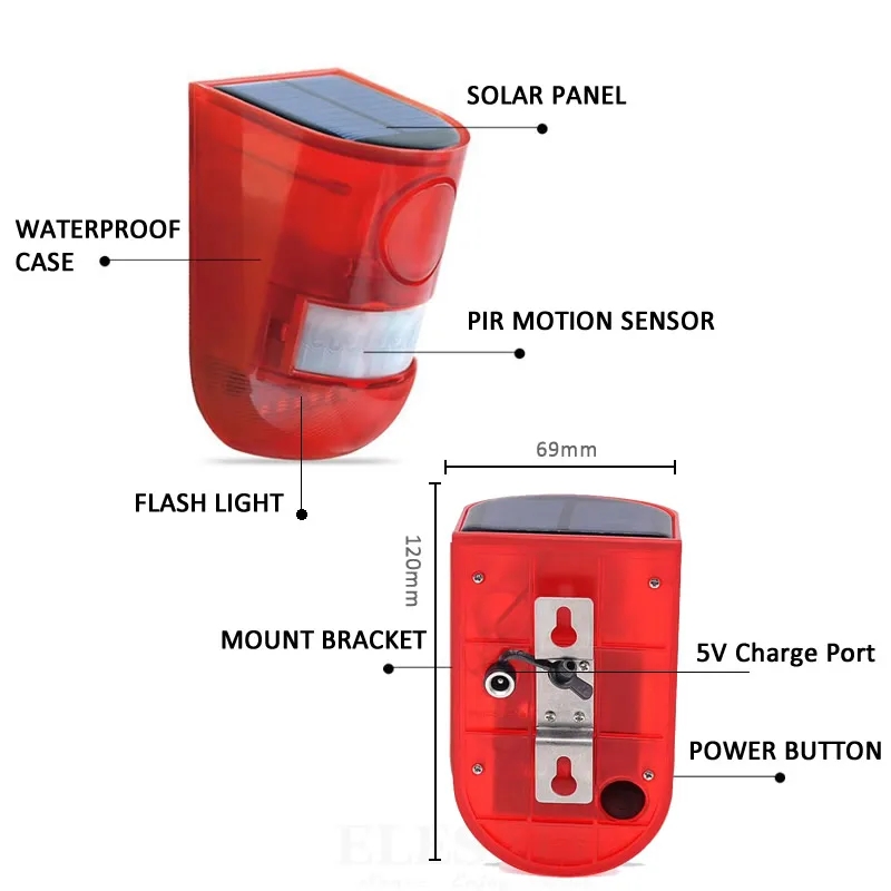 Waterproof Solar Powered Alarm - Solar Security Light review and price