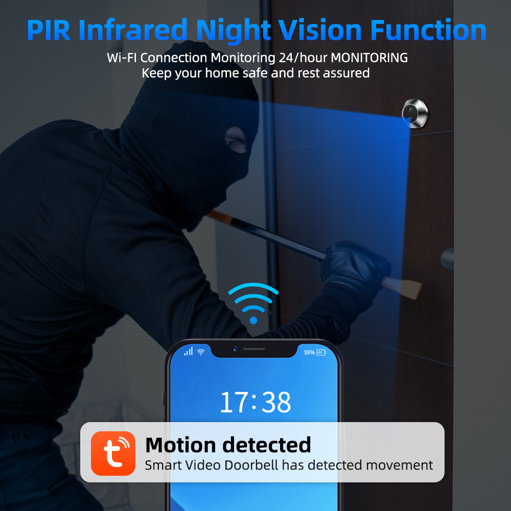 1080P WiFi Peephole Tuya Smart - Home Security Tech review and price