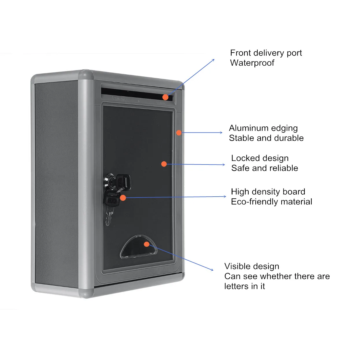 Aluminum Alloy Post Box Wall M - Home Security Letters review and price